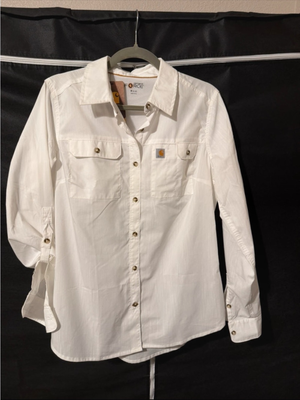 Carhartt White Long-Sleeve Button-Down Work Shirt